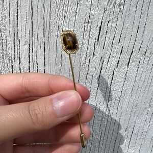 Vintage Gold Filled Tiger’s Eye Stick Pin